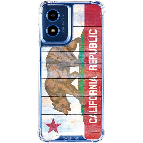 California Flag Light Wood Moto G 5G (2024) Clear Case